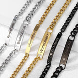 Engraving Nameplate Couple Bracelet Personalized Id Tag Bracelets