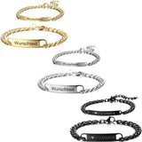 Engraving Nameplate Couple Bracelet Personalized Id Tag Bracelets
