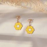 Fairy Spirit Flower Ear Clip Earrings Forest Style Women Jewelry