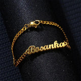 Personalized Cuban Chain Name Bracelet Stainless Steel Men Women Jewelry