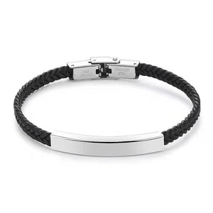 SHOUMAN Couple Bracelet Personalized ID Woven Stainless Steel Red Valentine