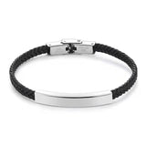 SHOUMAN Couple Bracelet Personalized ID Woven Stainless Steel Red Valentine