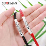 SHOUMAN Couple Bracelet Personalized ID Woven Stainless Steel Red Valentine