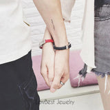 SHOUMAN Couple Bracelet Personalized ID Woven Stainless Steel Red Valentine