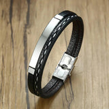 Customizable Engraved Leather Bracelets for Men Women