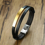Customizable Engraved Leather Bracelets for Men Women