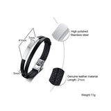 Customizable Engraved Leather Bracelets for Men Women