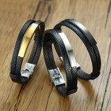 Customizable Engraved Leather Bracelets for Men Women