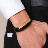 Customizable Engraved Leather Bracelets for Men Women