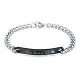 NIBASTAR Stainless Steel Adjustable Couple Bracelet