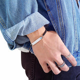 NIBASTAR Stainless Steel Adjustable Couple Bracelet
