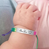 Engraved Name Baby Bracelet Personalized Heartbeat Date 0-7 Years