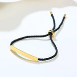 Personalized Engrave Thin Bar Bracelets for Women, Adjustable Wristband