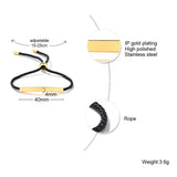 Personalized Engrave Thin Bar Bracelets for Women, Adjustable Wristband