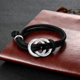 Personalized Circle Engraved 4 Names Bracelet - Stainless Steel