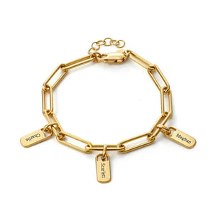 Personalized Stainless Steel Name Bracelet Engraved 1-3 Names for Birthday Gift