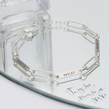 Personalized Stainless Steel Name Bracelet Engraved 1-3 Names for Birthday Gift