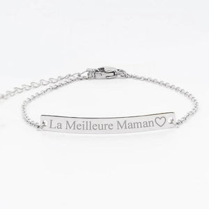 Tiny Stainless Steel Name Bracelet Bar Bangle Personalized Jewelry