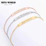 Tiny Stainless Steel Name Bracelet Bar Bangle Personalized Jewelry