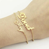 Inspirational Name Plate Charm Bracelet - Handwriting Signature Love Message