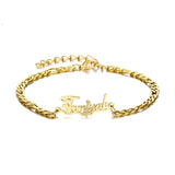 Personalized Stainless Steel Crown Heart Nameplate Bracelet