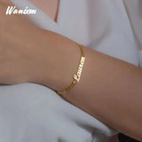 Personalized Stainless Steel Crown Heart Nameplate Bracelet