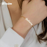 Personalized Stainless Steel Crown Heart Nameplate Bracelet