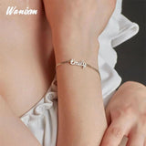 Personalized Stainless Steel Crown Heart Nameplate Bracelet