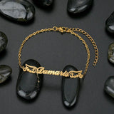 Stainless Steel Name Chain Bracelet with Wings