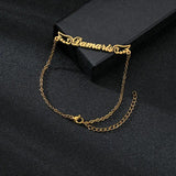 Stainless Steel Name Chain Bracelet with Wings