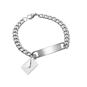 Personalized Love Letter Engraved Name Bracelet Stainless Steel