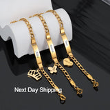 Personalized Plated Baby Bracelet ID Engraved Name, Medical ID, Adjustable
