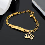 Personalized Plated Baby Bracelet ID Engraved Name, Medical ID, Adjustable