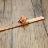 Stainless Steel Rose Mesh Bracelet 16.5cm