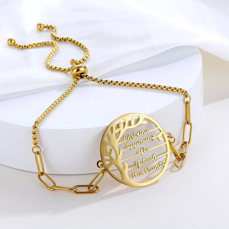 Tree Of Life Name Bracelets Stainless Steel Family Tree Bracelet