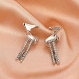 Vintage Zircon Tassel Hoop Earrings for Women