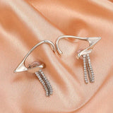 Vintage Zircon Tassel Hoop Earrings for Women