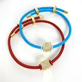 Personalized Initial Letter Bracelet Beads CZ for Women Couples Adjustable