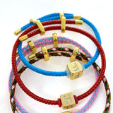 Personalized Initial Letter Bracelet Beads CZ for Women Couples Adjustable