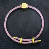 Personalized Initial Letter Bracelet Beads CZ for Women Couples Adjustable