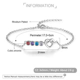 JewelOra Heart Knot Bracelet with Birthstones DIY Adjustable Chain Bracelet