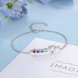 JewelOra Heart Knot Bracelet with Birthstones DIY Adjustable Chain Bracelet