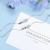 JewelOra Heart Knot Bracelet with Birthstones DIY Adjustable Chain Bracelet
