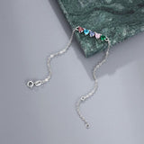 Custom 5 Heart Birthstones Adjustable Bracelet for Women