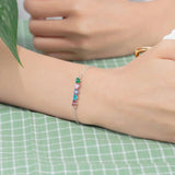 Custom 5 Heart Birthstones Adjustable Bracelet for Women