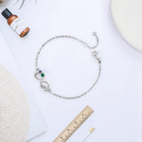 Infinity Bracelet with Heart & 2 Birthstones Chain Bracelet