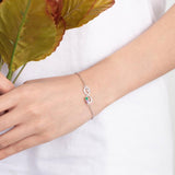 Infinity Bracelet with Heart & 2 Birthstones Chain Bracelet