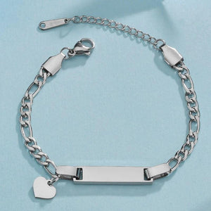 Treebud Engraved Baby Bracelet Stainless Steel Nameplate Crown