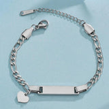 Treebud Engraved Baby Bracelet Stainless Steel Nameplate Crown