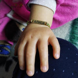 Treebud Engraved Baby Bracelet Stainless Steel Nameplate Crown